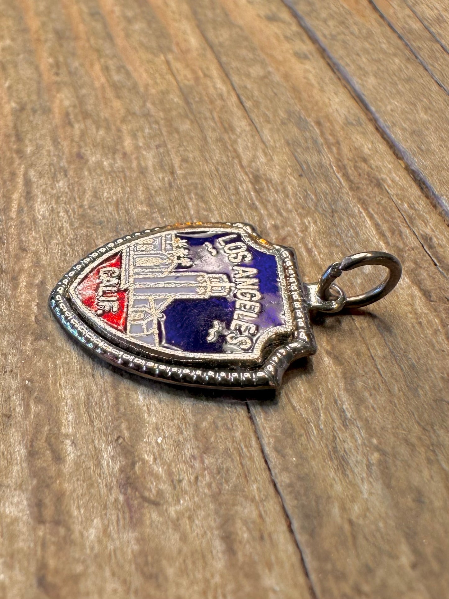 Los Angeles California Shield 925 Sterling Silver Charm Pendant