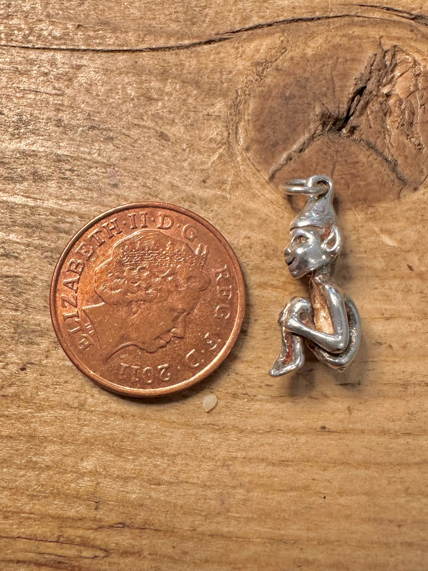 Vintage Leprechaun Imp 925 Silver Pendant