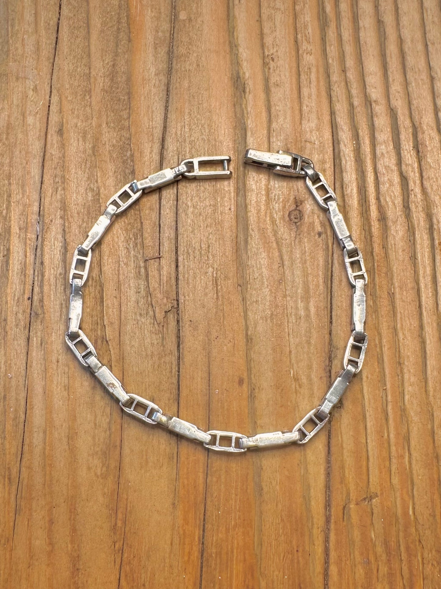 Mother of Pearl Rectangle 925 Sterling Silver 7.5 inch Bracelet
