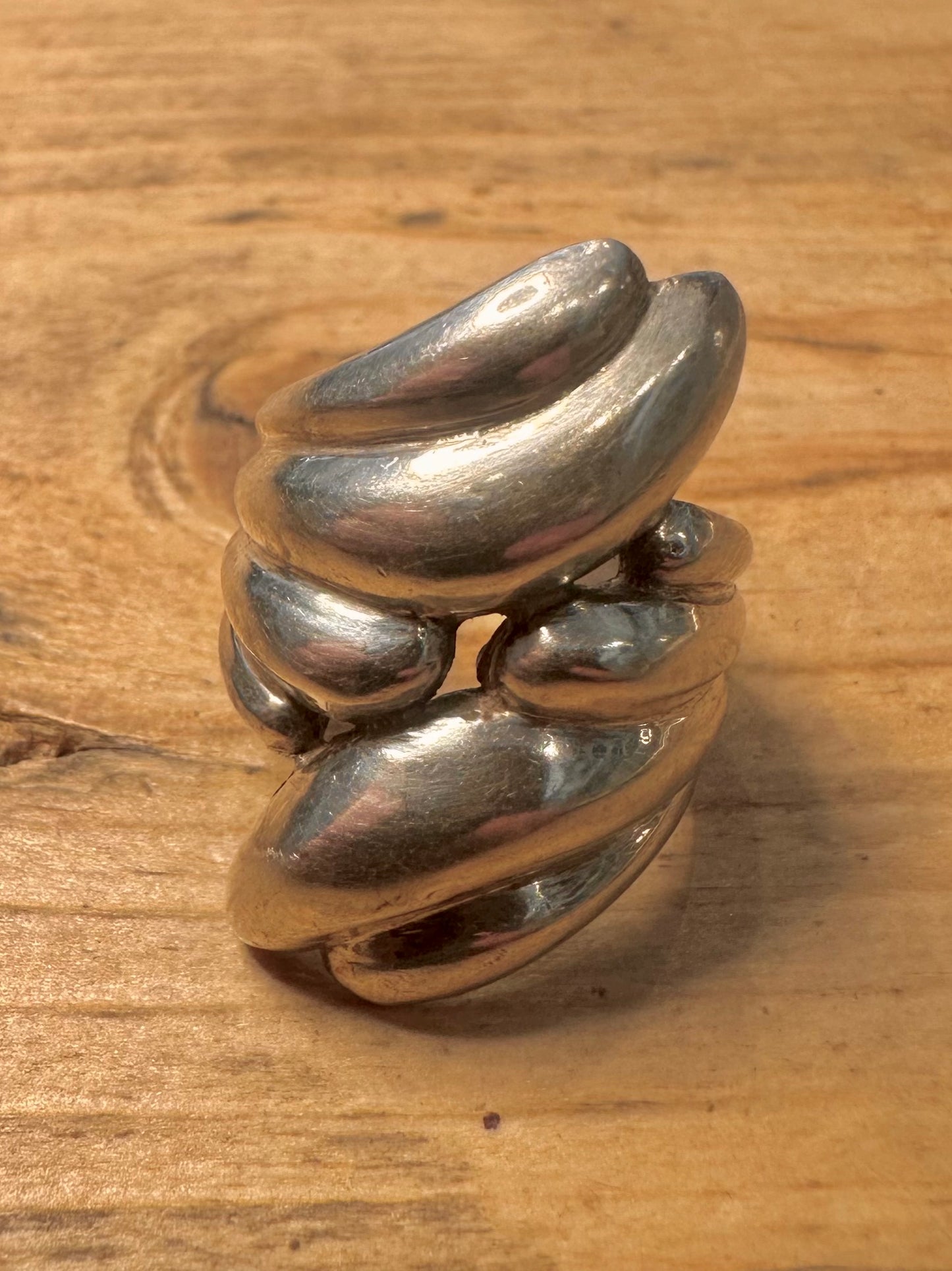 Abstract Layer 925 Silver Size M1/2 Ring