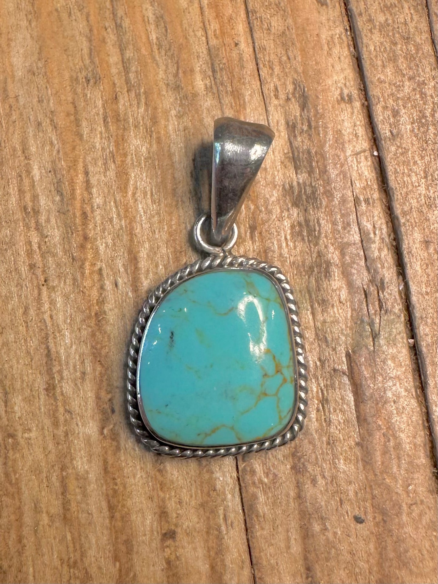 Türkise Seilumrandung Mexiko 925 Sterlingsilber Anhänger