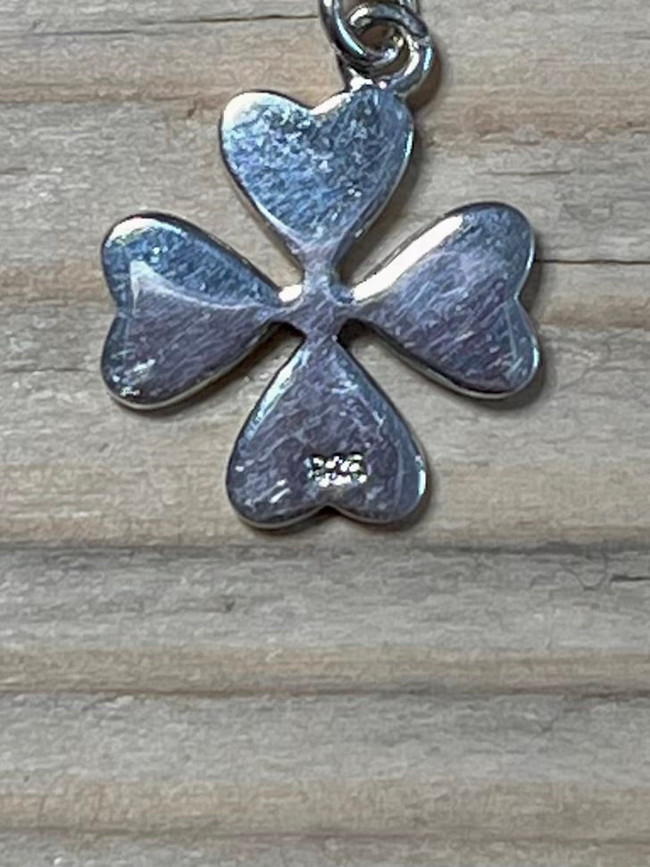 Lucky Four Leaf Clover Charm 925 Sterling Silver Pendant