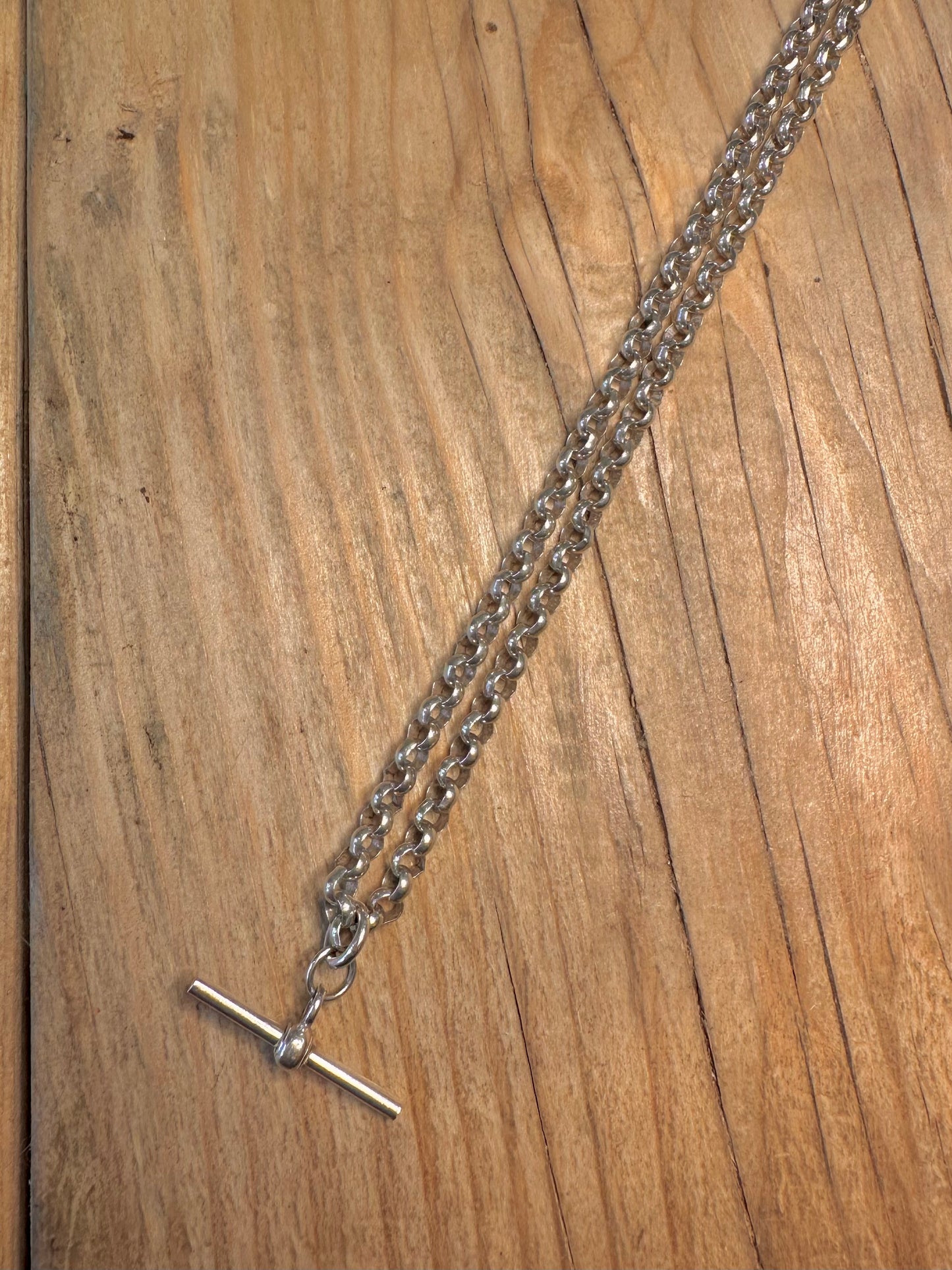 Vintage Albert Clasp Belcher T Bar 925 Sterling Silver 18 inch Necklace