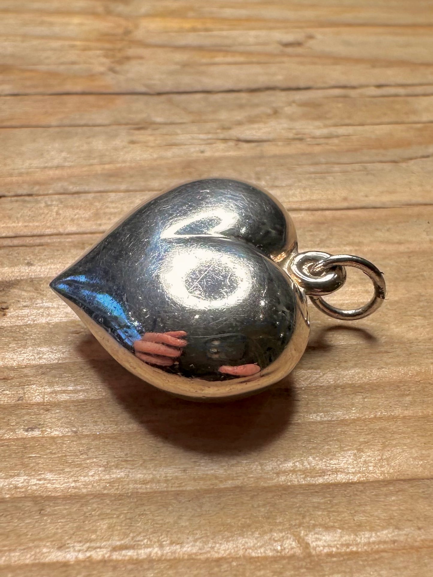 Vintage Puff Heart 925 Sterling Silver Pendant