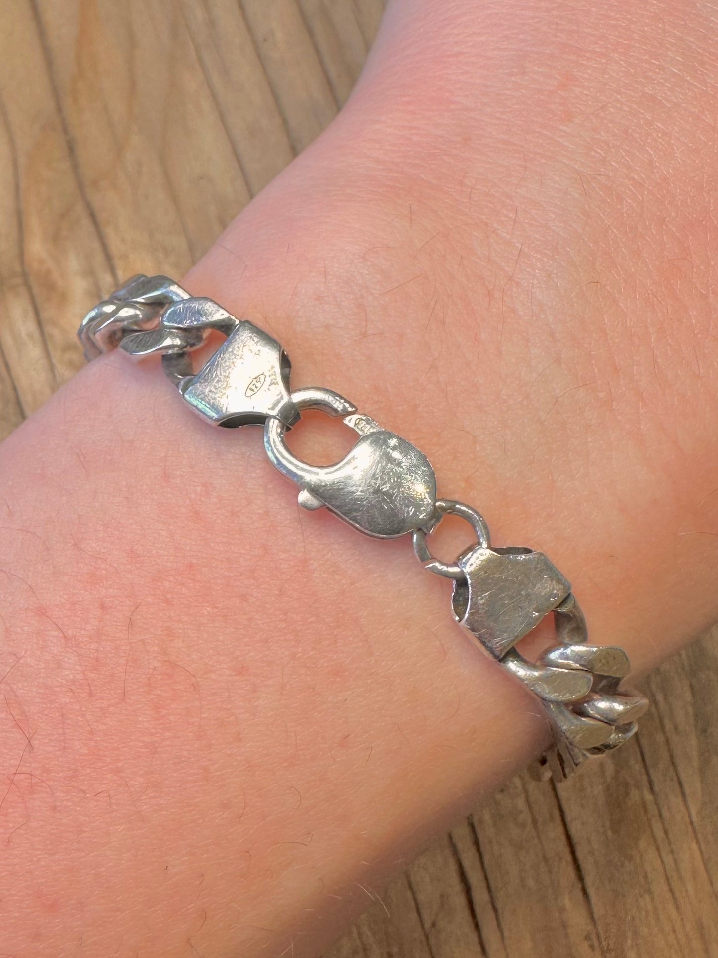 Vintage Curb Chain 925 Sterling Silver 9.3 inch Bracelet