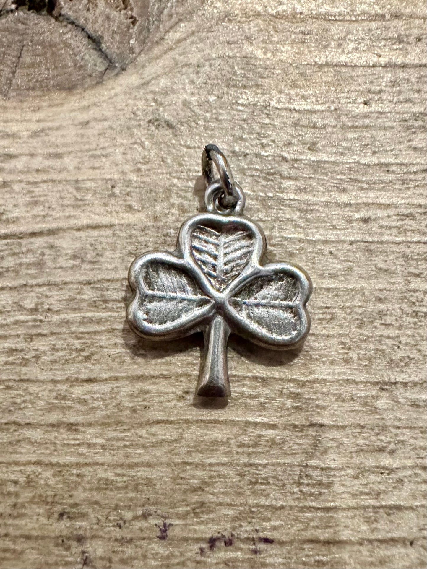 Vintage Three Leaf Clover Silver Pendant