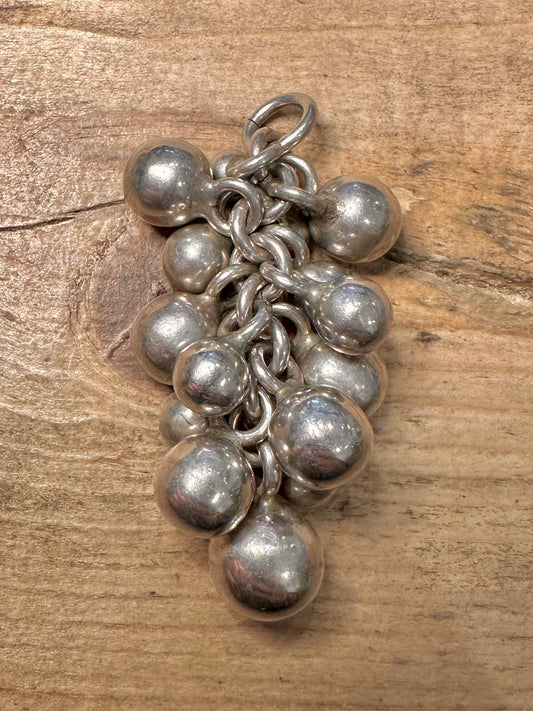 Abstract Handmade Heavy Ball Grape 925 Silver Pendant