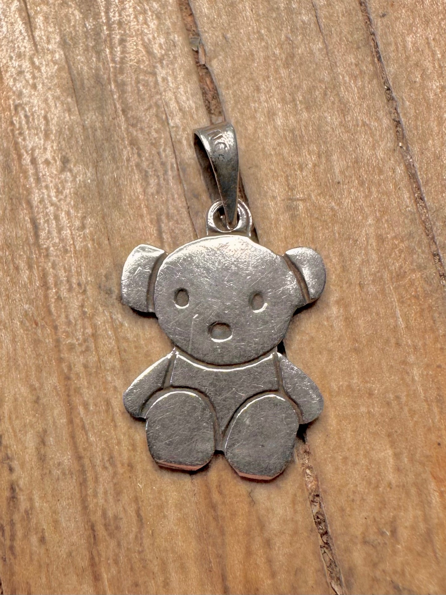 Vintage 1967 Teddy Bear 925 Sterling Silver Pendant