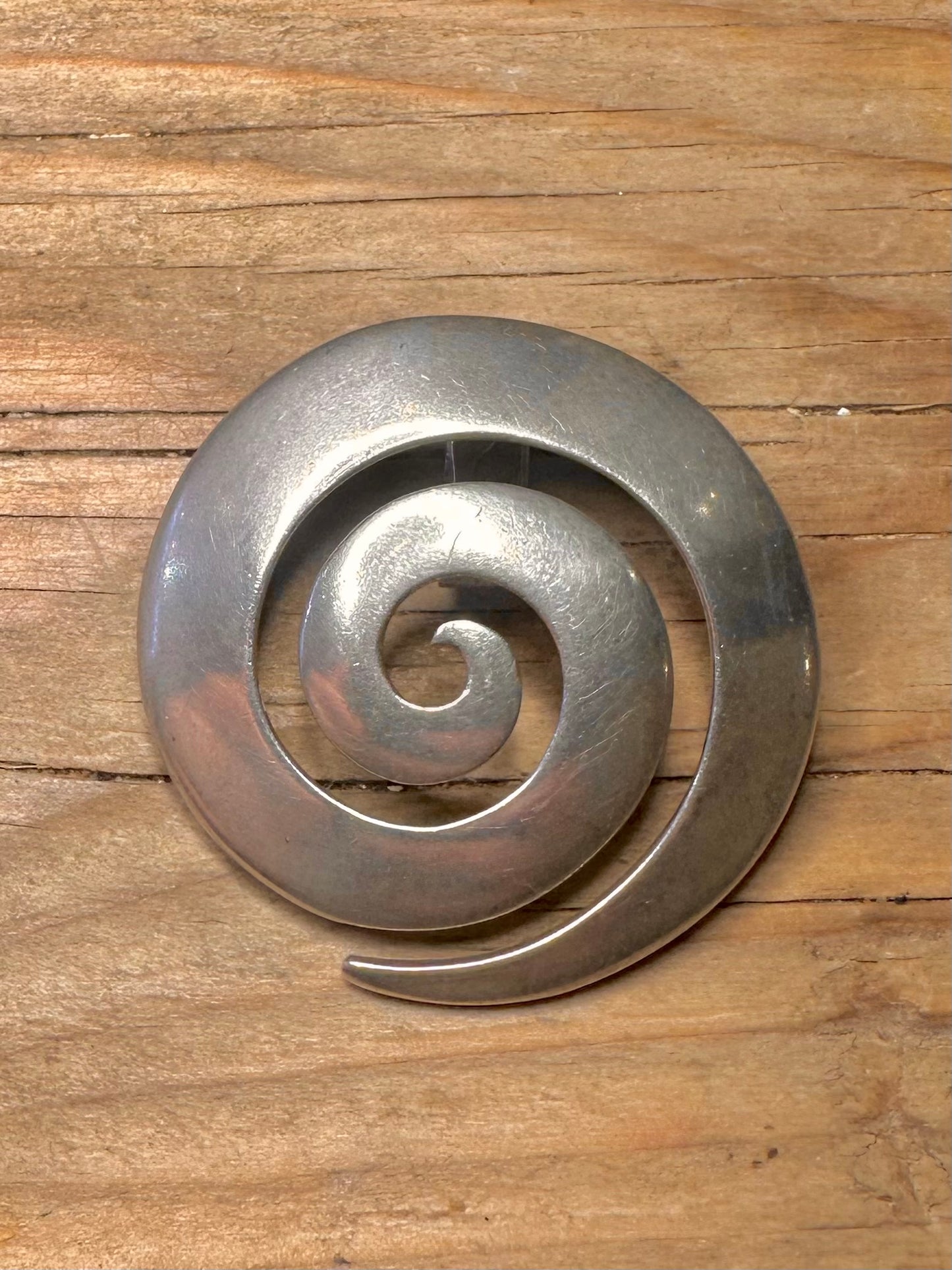 Modernist Spiral 925 Sterling Silver Pendant