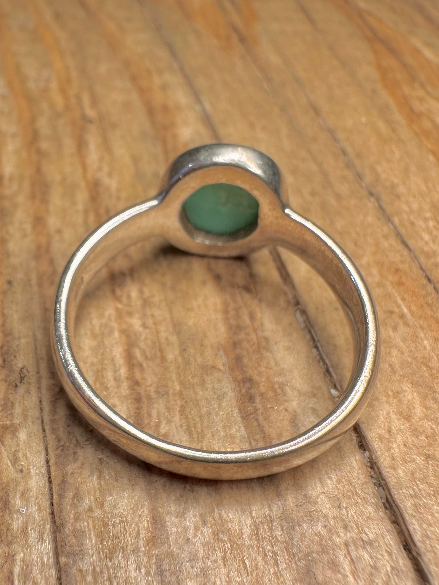 Vintage Turquoise Oval 925 Sterling Silver Size U1/2 Ring