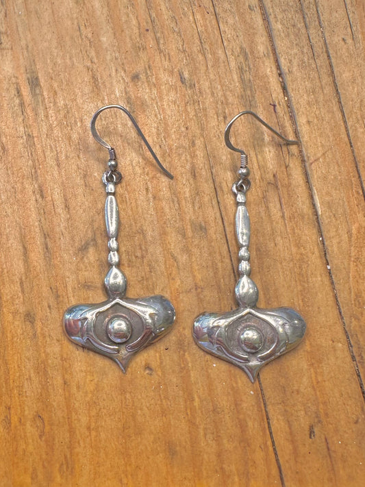 Art Nouveau Inspired Dangle 925 Sterling Silver Earrings