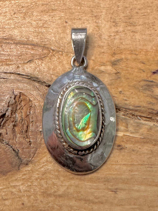 Vintage Abalone 925 Silver Pendant