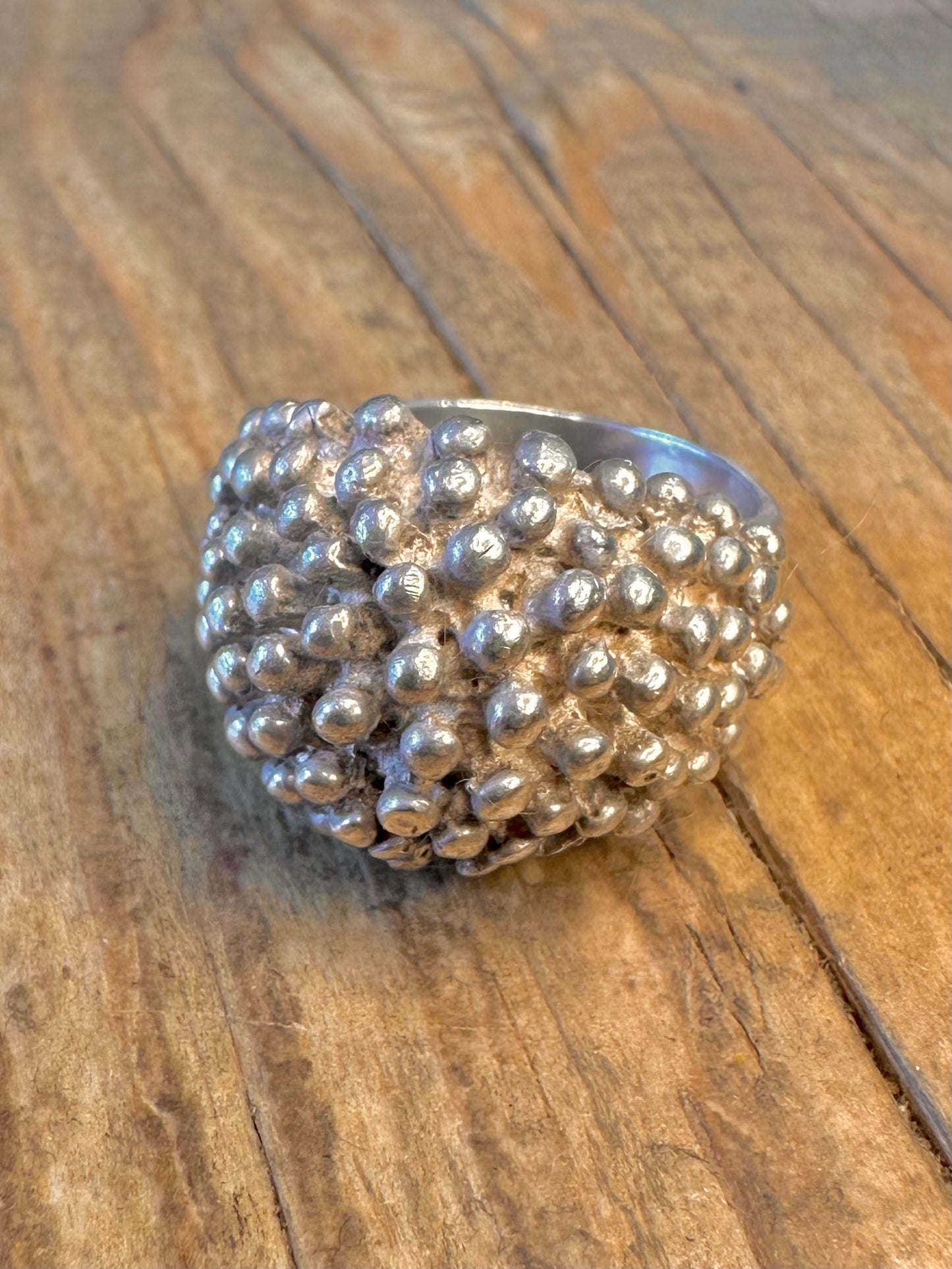 Abstract Bubble Dome 925 Sterling Silver Size O1/2 Ring