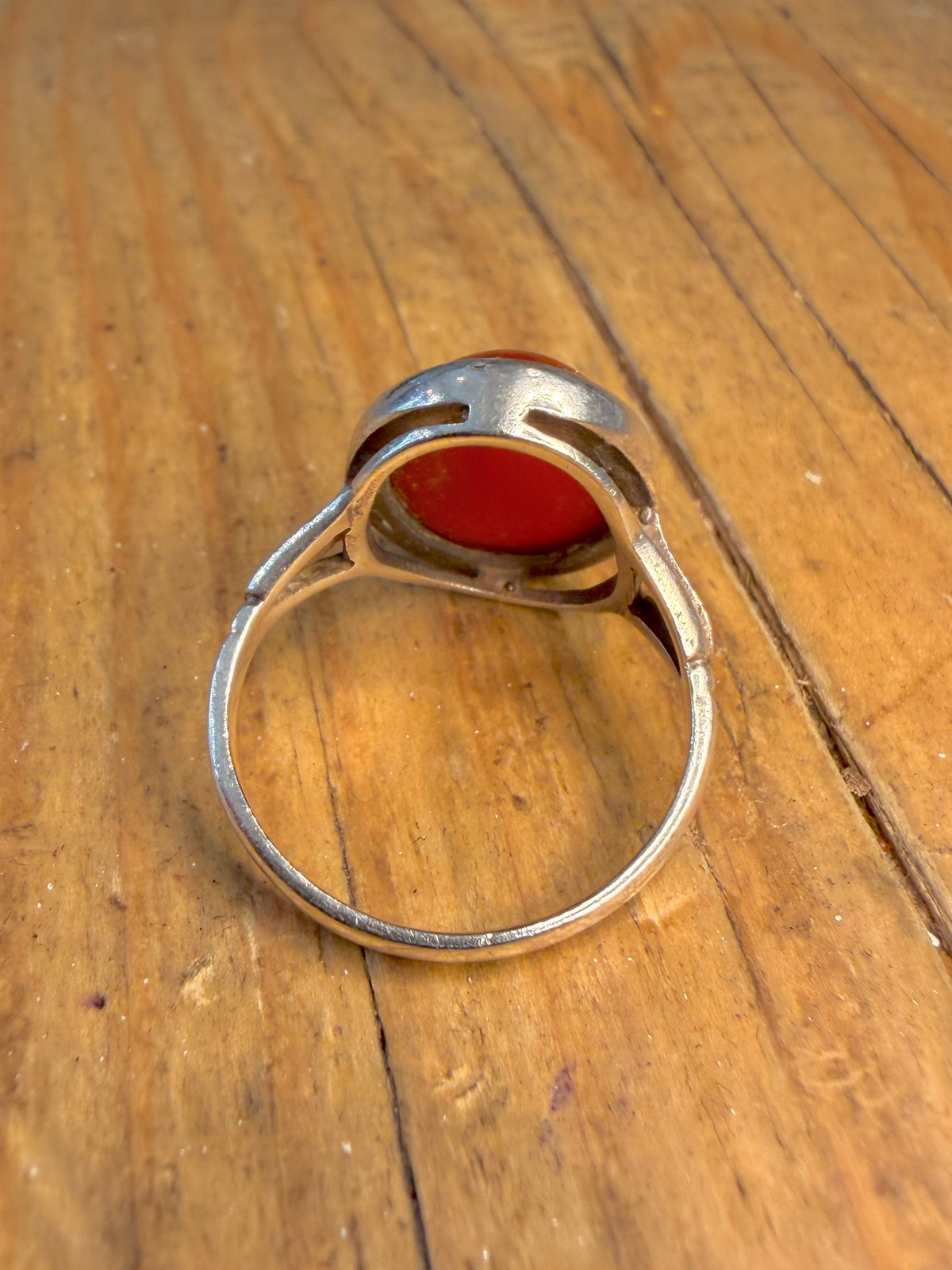 Carnelian Oval 925 Sterling Silver Size N Ring