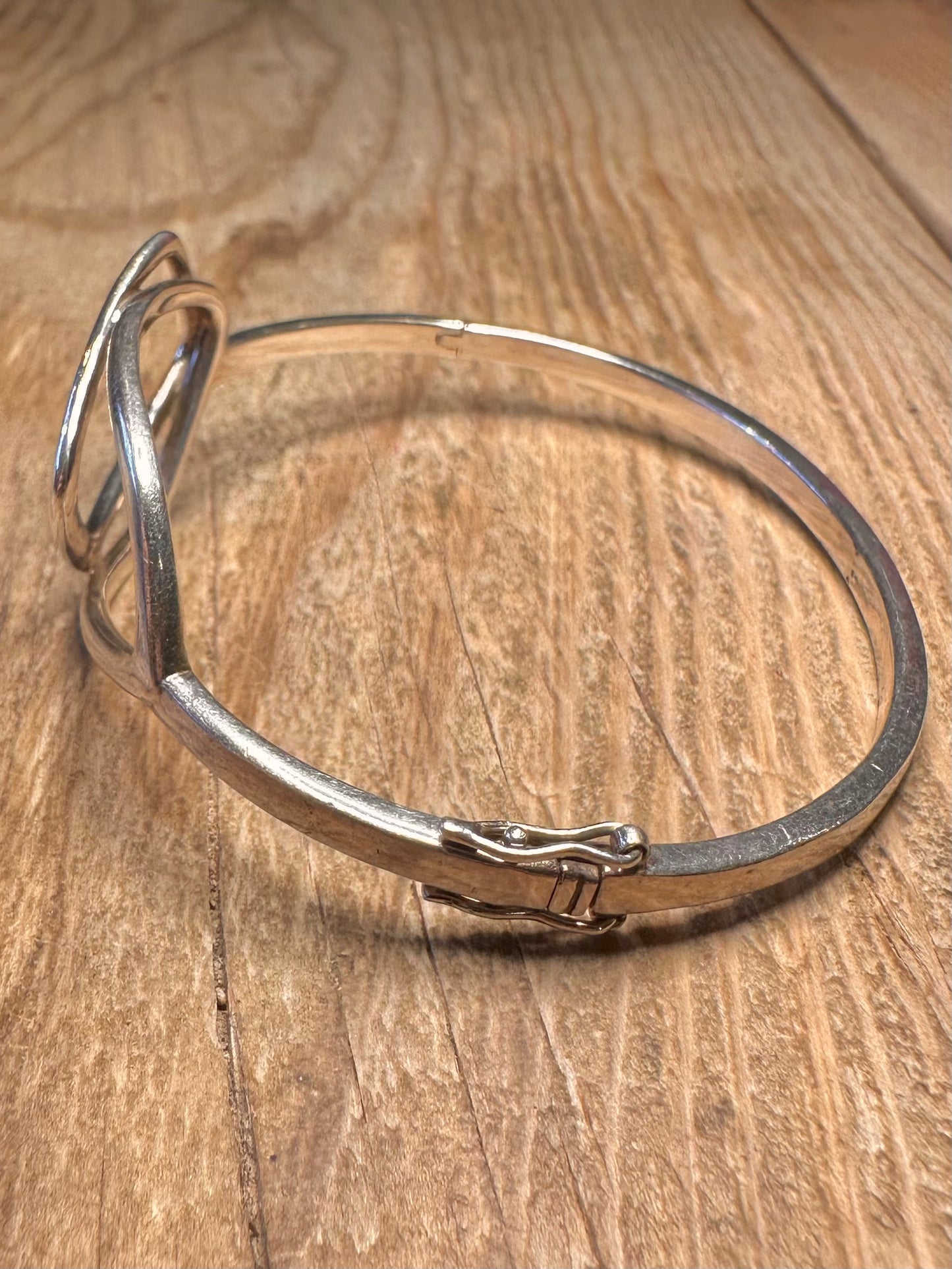 Abstract Square 925 Sterling Silver Bangle