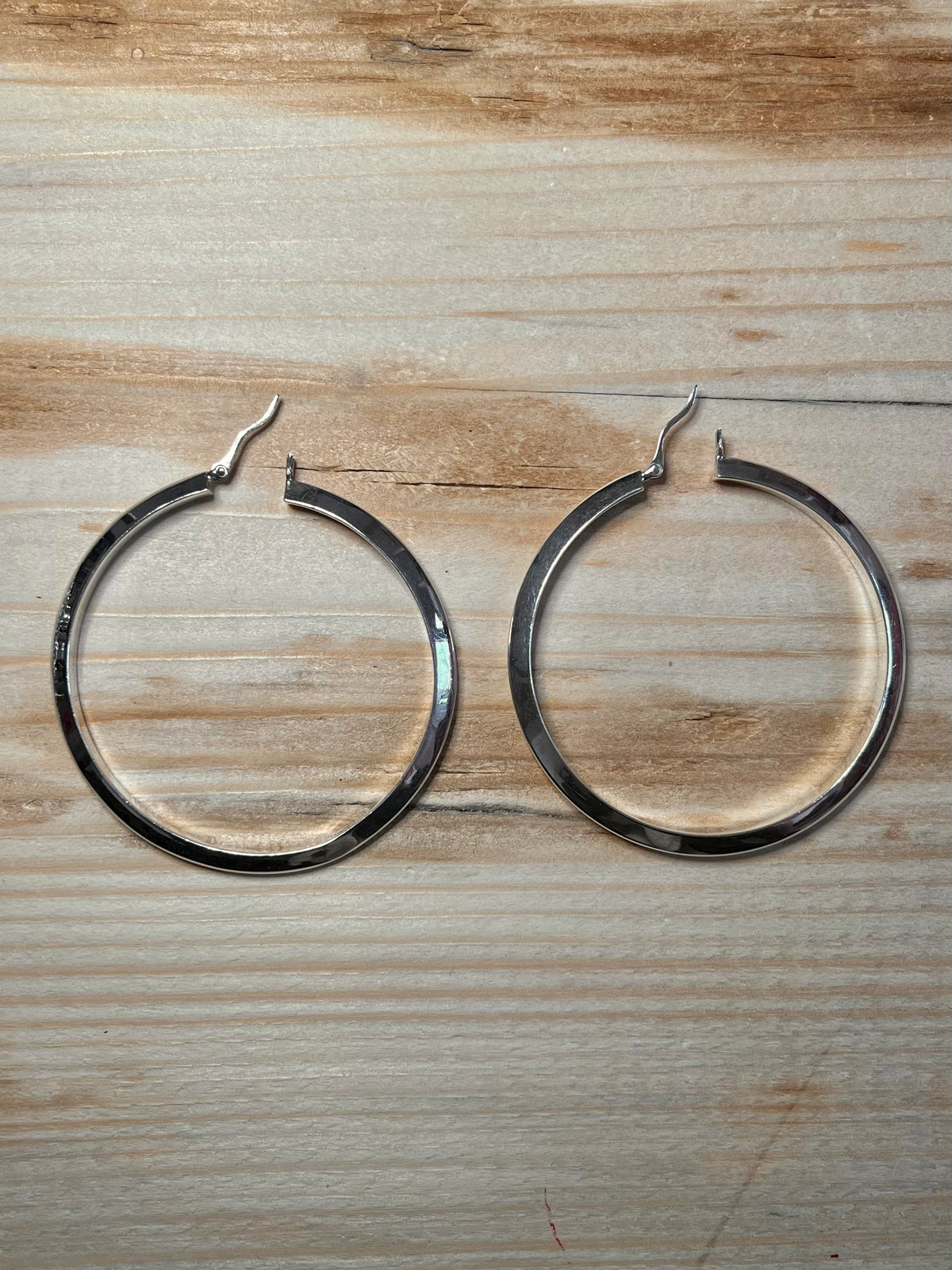 Large Chunky 925 Sterling Silver Hoop Earrings
