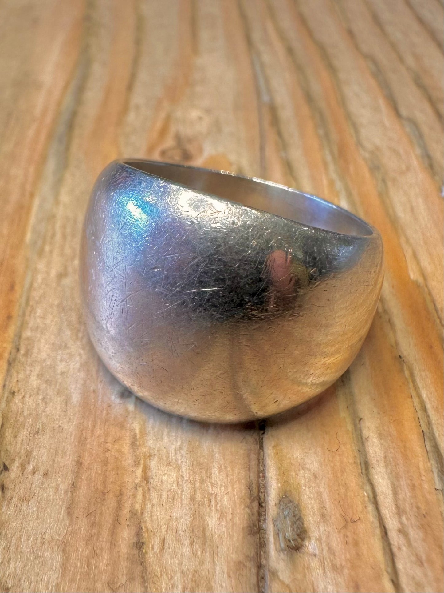 Vintage Chunky Dome 925 Sterling Silver Size P Ring