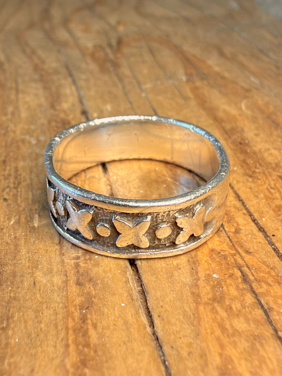 X and Dot Band 925 Sterling Silver Size  U Ring