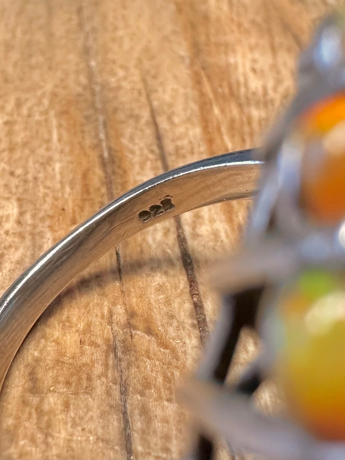 Abstract Large Opal Cluster and White Stone 925 Sterling Silver Size T Ring