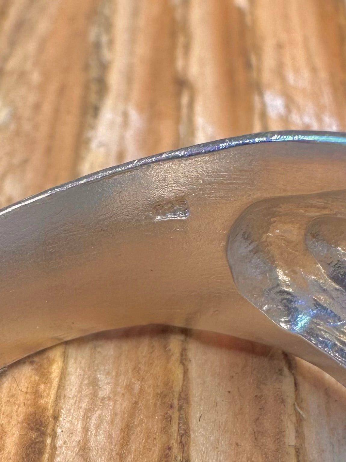 Abstract Textured Brutalist Dome 925 Sterling Silver Size P1/2 Ring