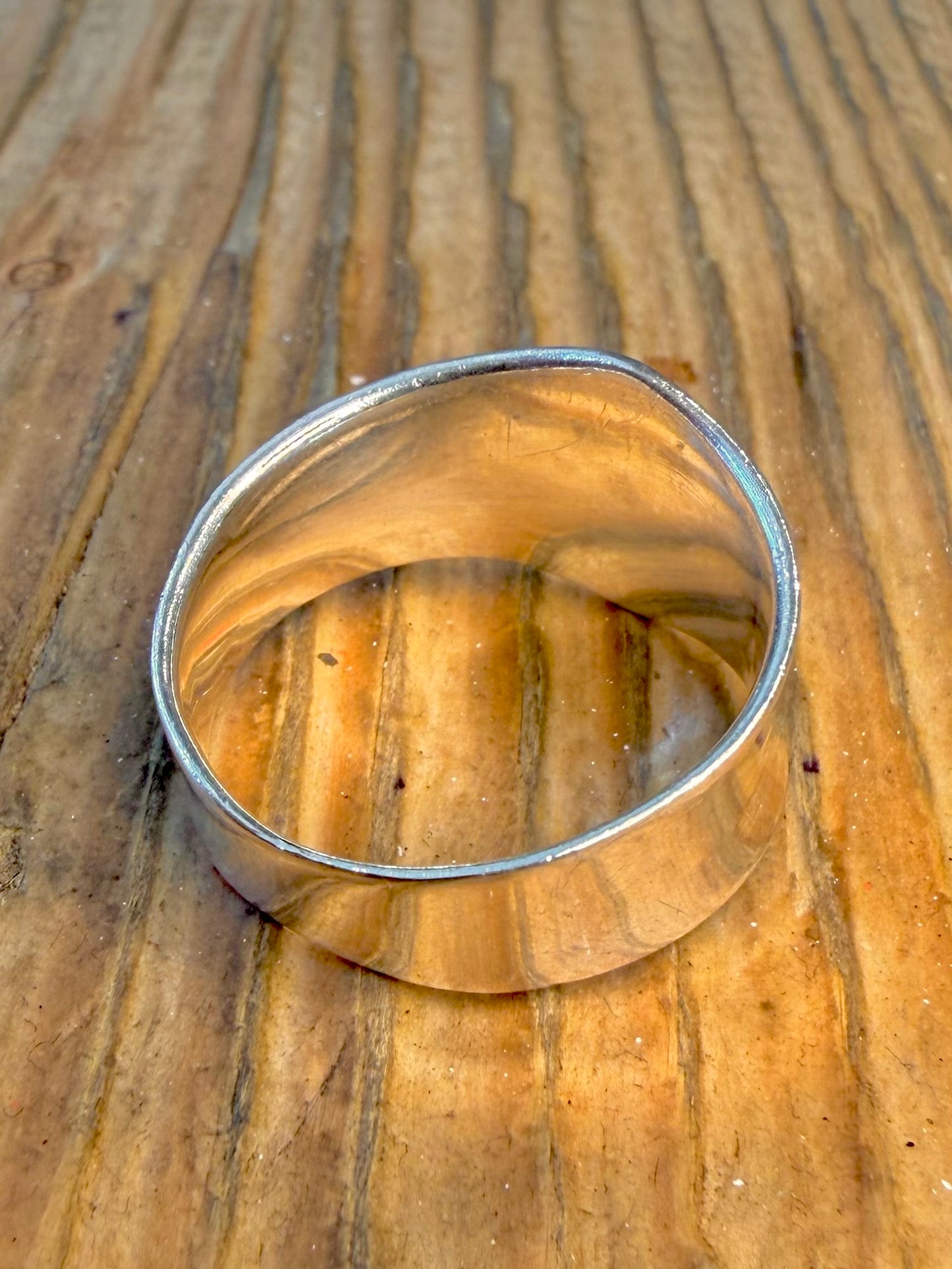 Abstract Curved Band 925 Sterling Silver Size U Ring