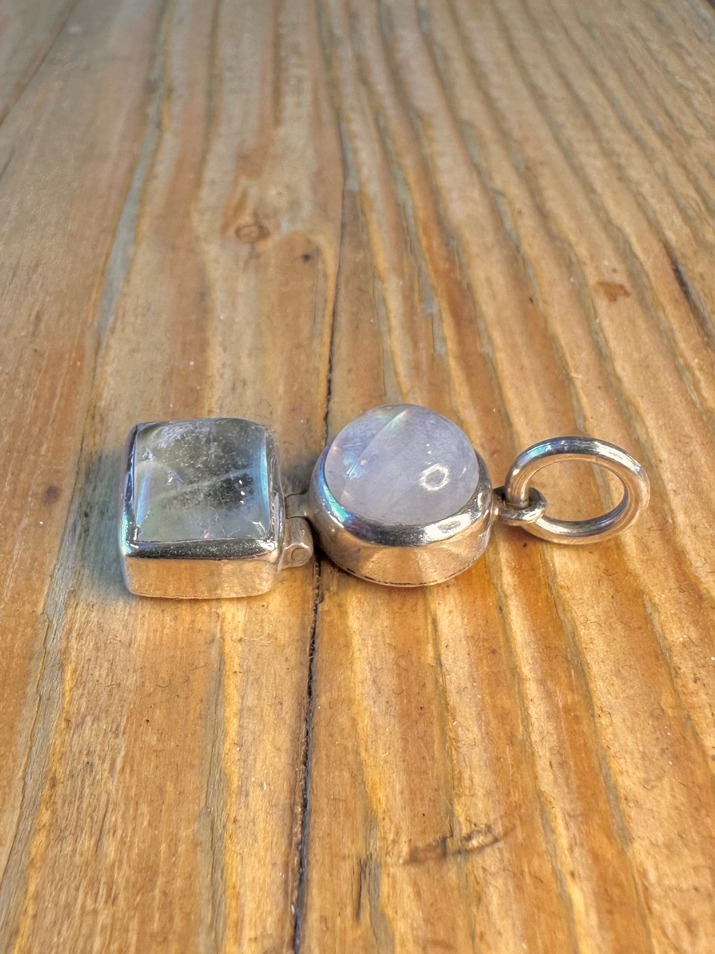 Moonstone and Blue Quarts 925 Sterling Silver Pendant
