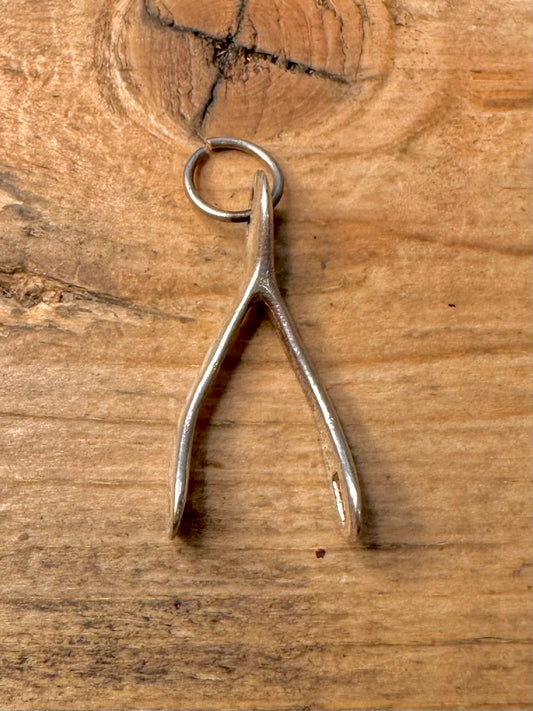 Vintage Wishbone 925 Silver Pendant