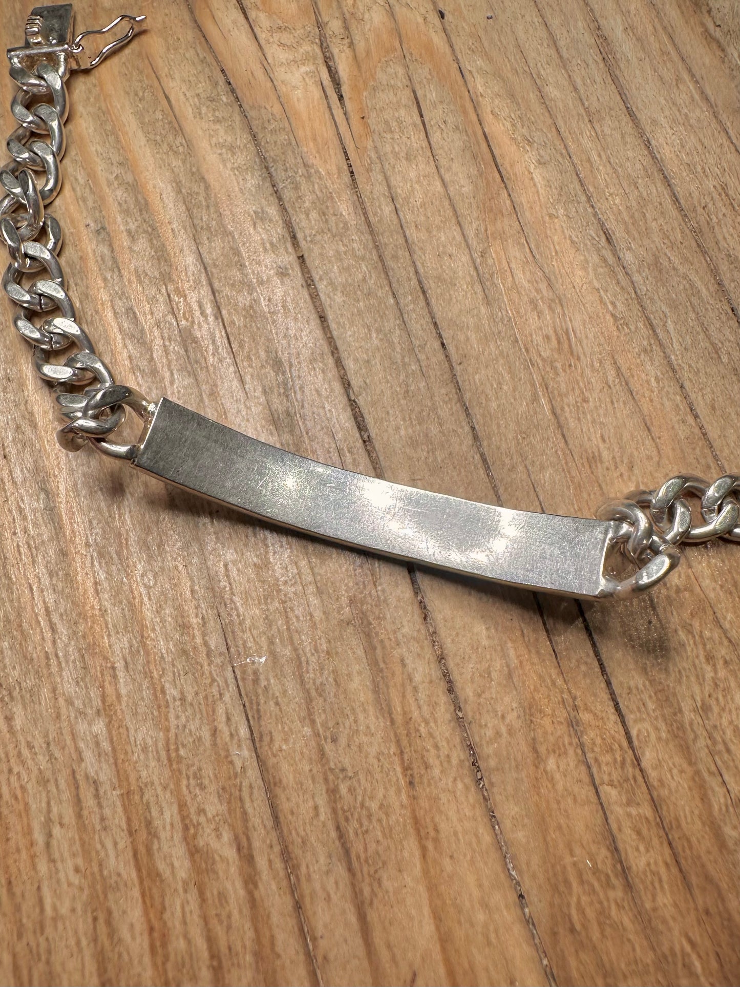 Vintage Identity Curb Chain 925 Sterling Silver 8 inch Bracelet