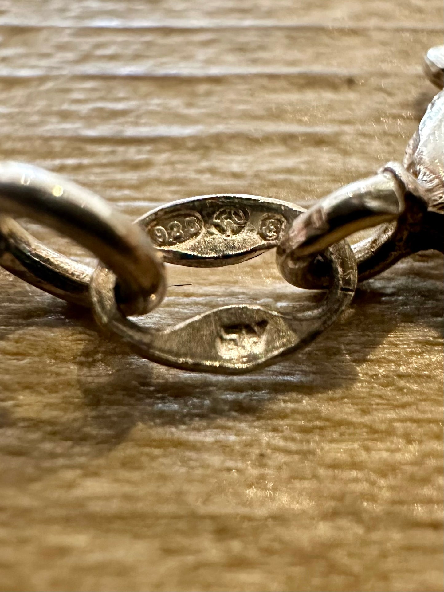 Vintage 1979 Unique Chain 925 Silver 7.2 inch Bracelet