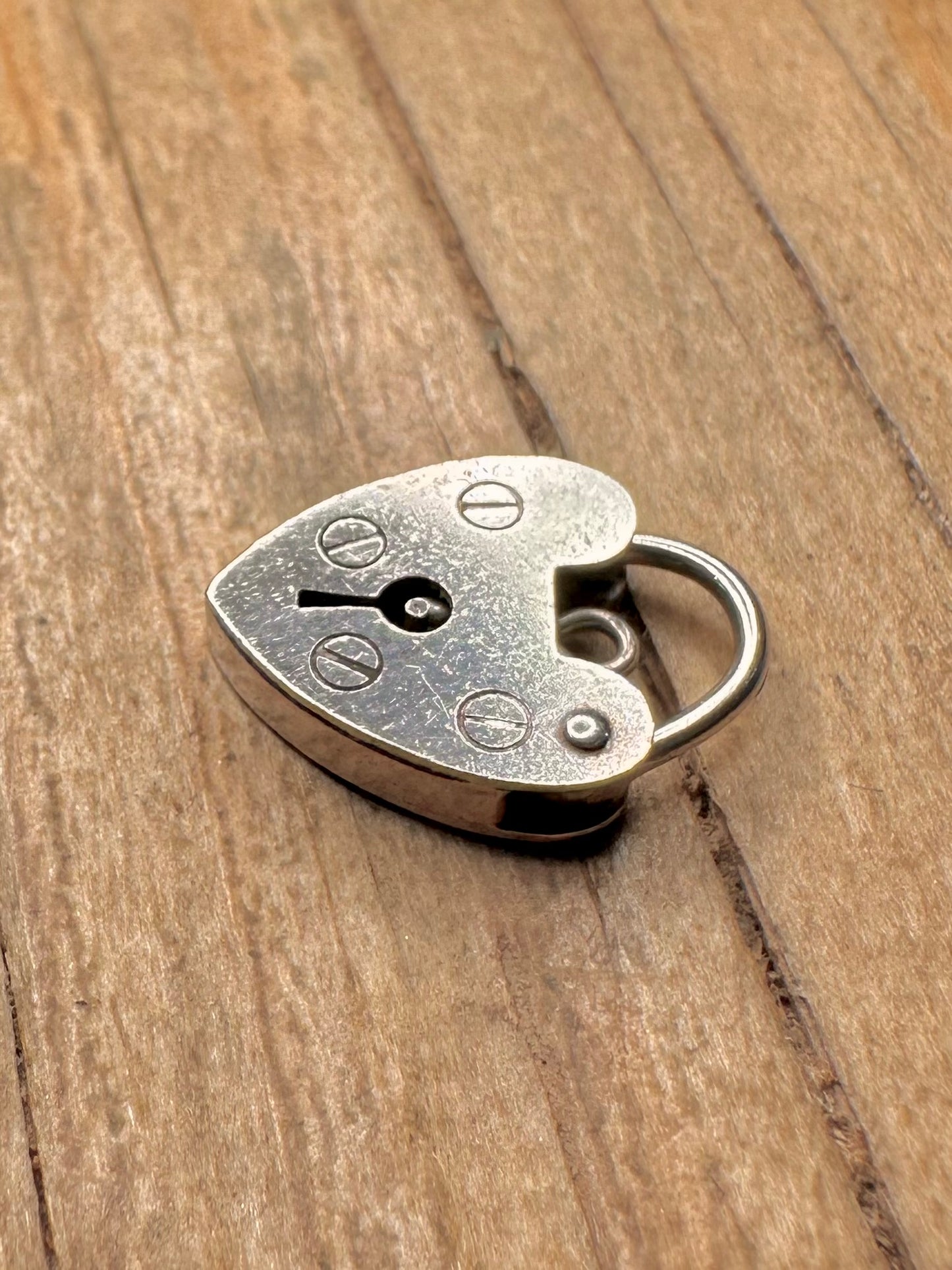 Vintage 1977 Heart Padlock 925 Sterling Silver Pendant