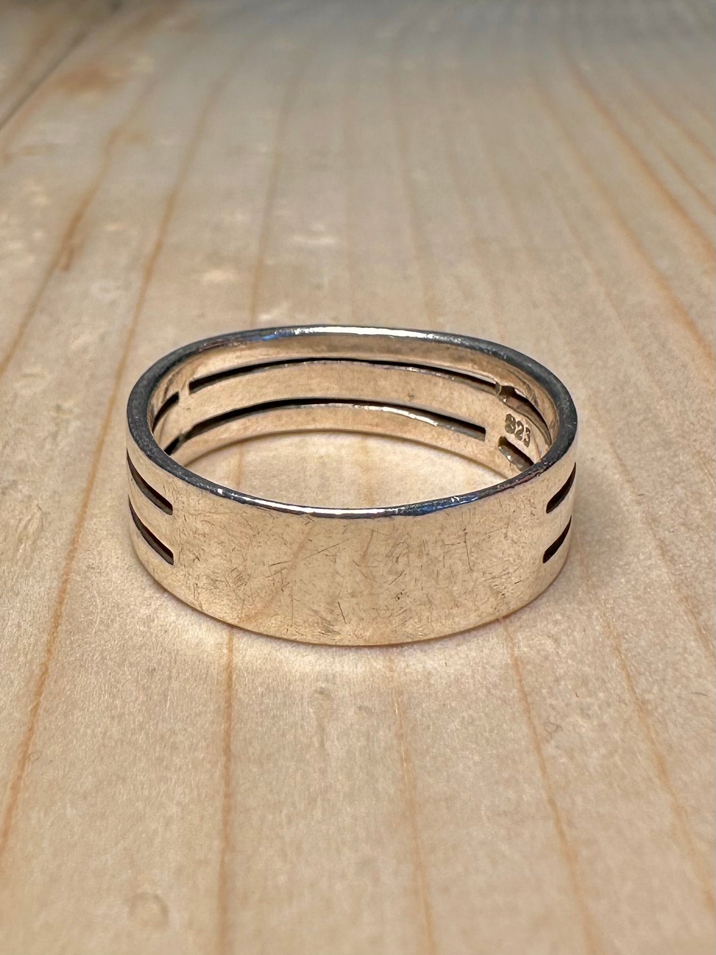 Jump Ring Band 925 Sterling Silver Size V Ring