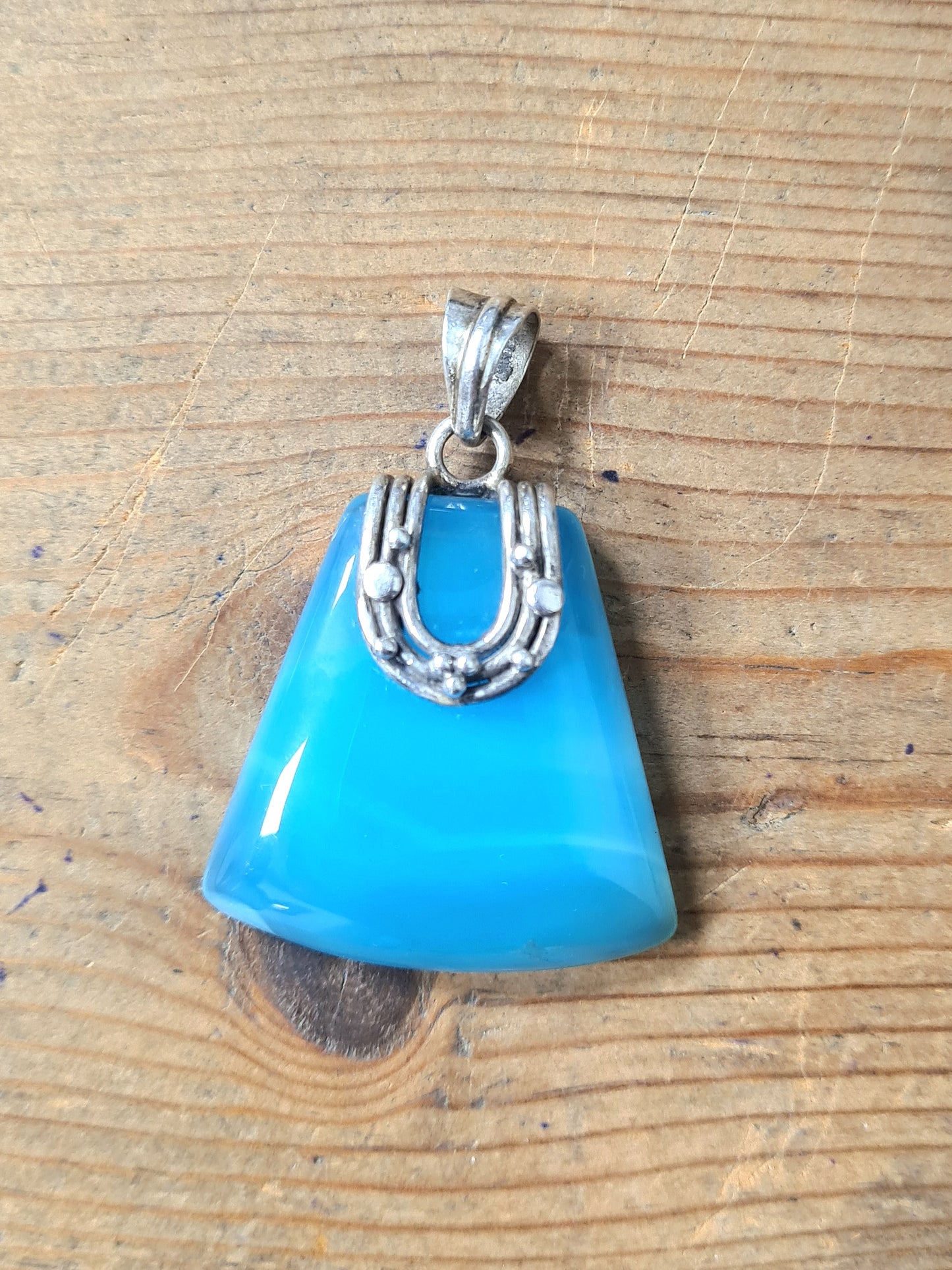 Vintage Blue Stone 925 Silver Pendant