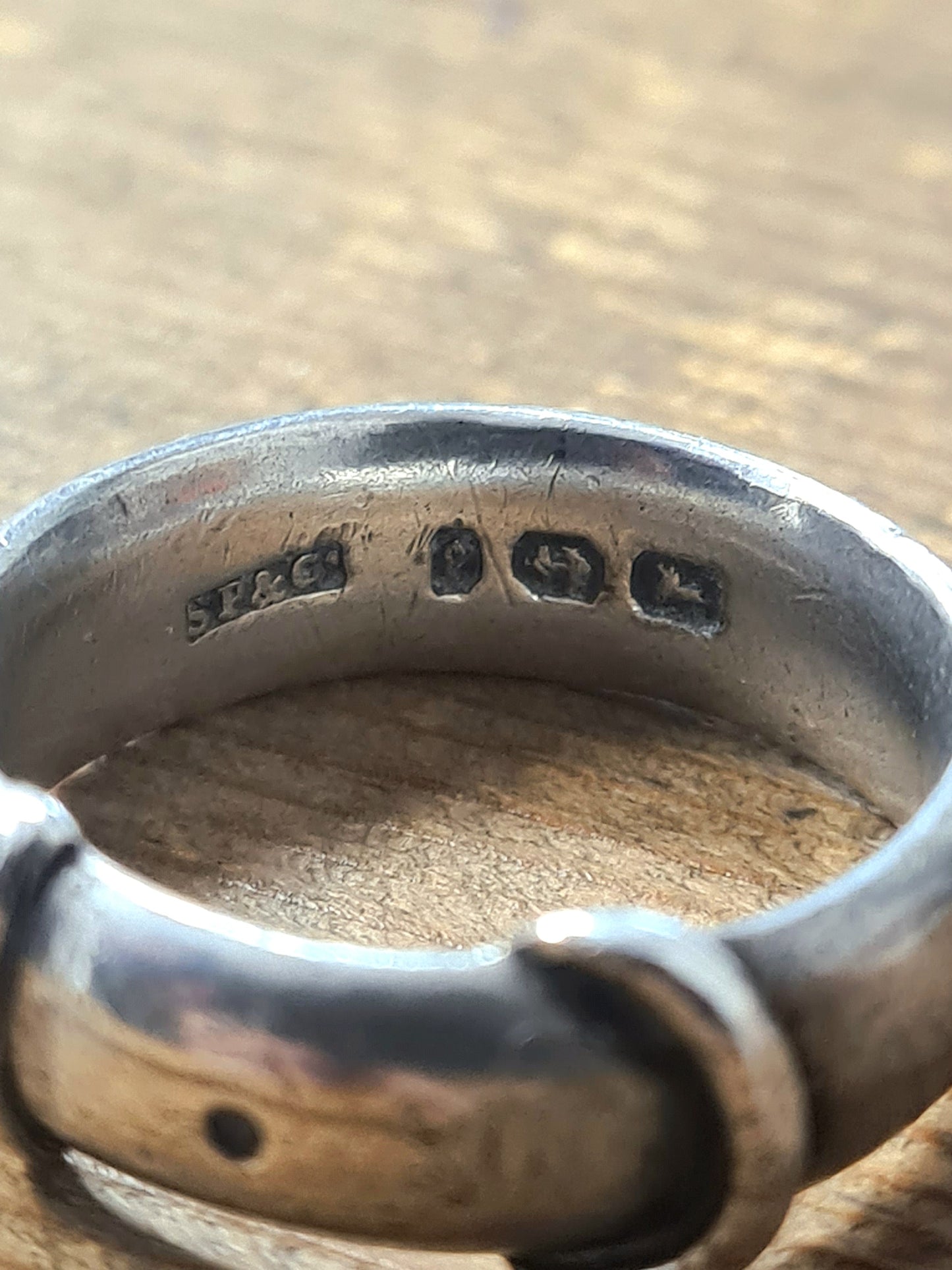 Vintage Belt Hallmarked 1879 Sterling Silver Ring