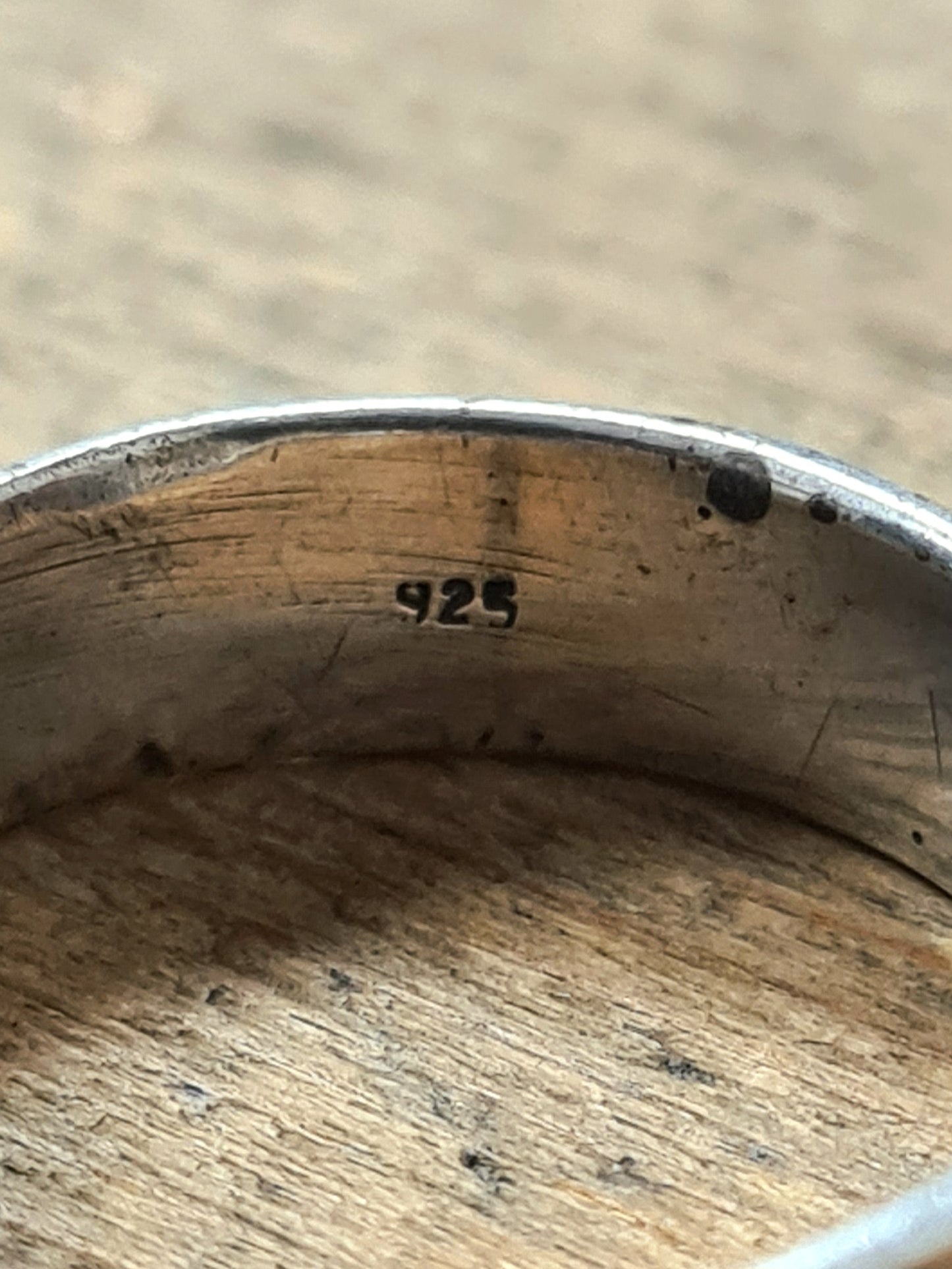 Vintage Foot Prints Band 925 Silver Ring