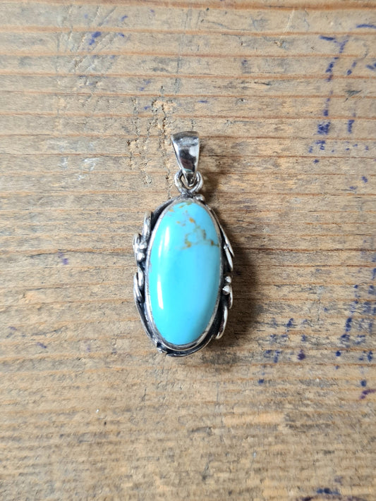 Vintage Navajo Turquoise 925 Silver Pendant