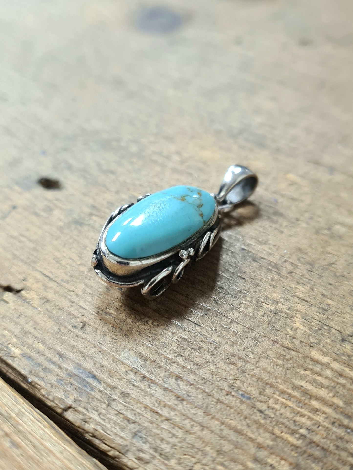 Vintage Navajo Turquoise 925 Silver Pendant