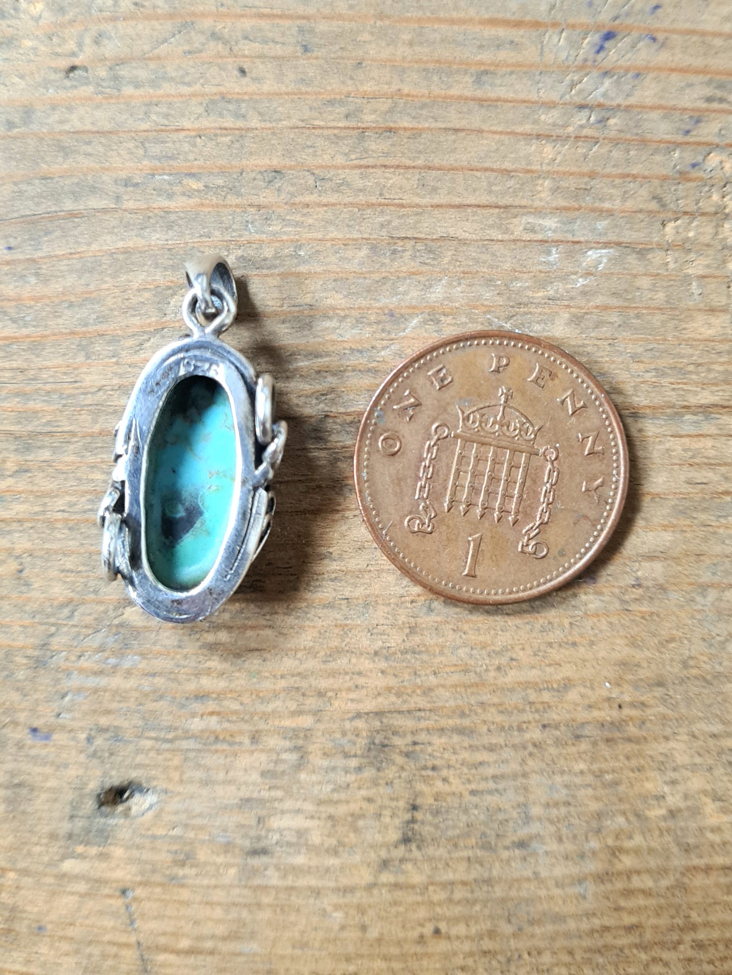 Vintage Navajo Turquoise 925 Silver Pendant