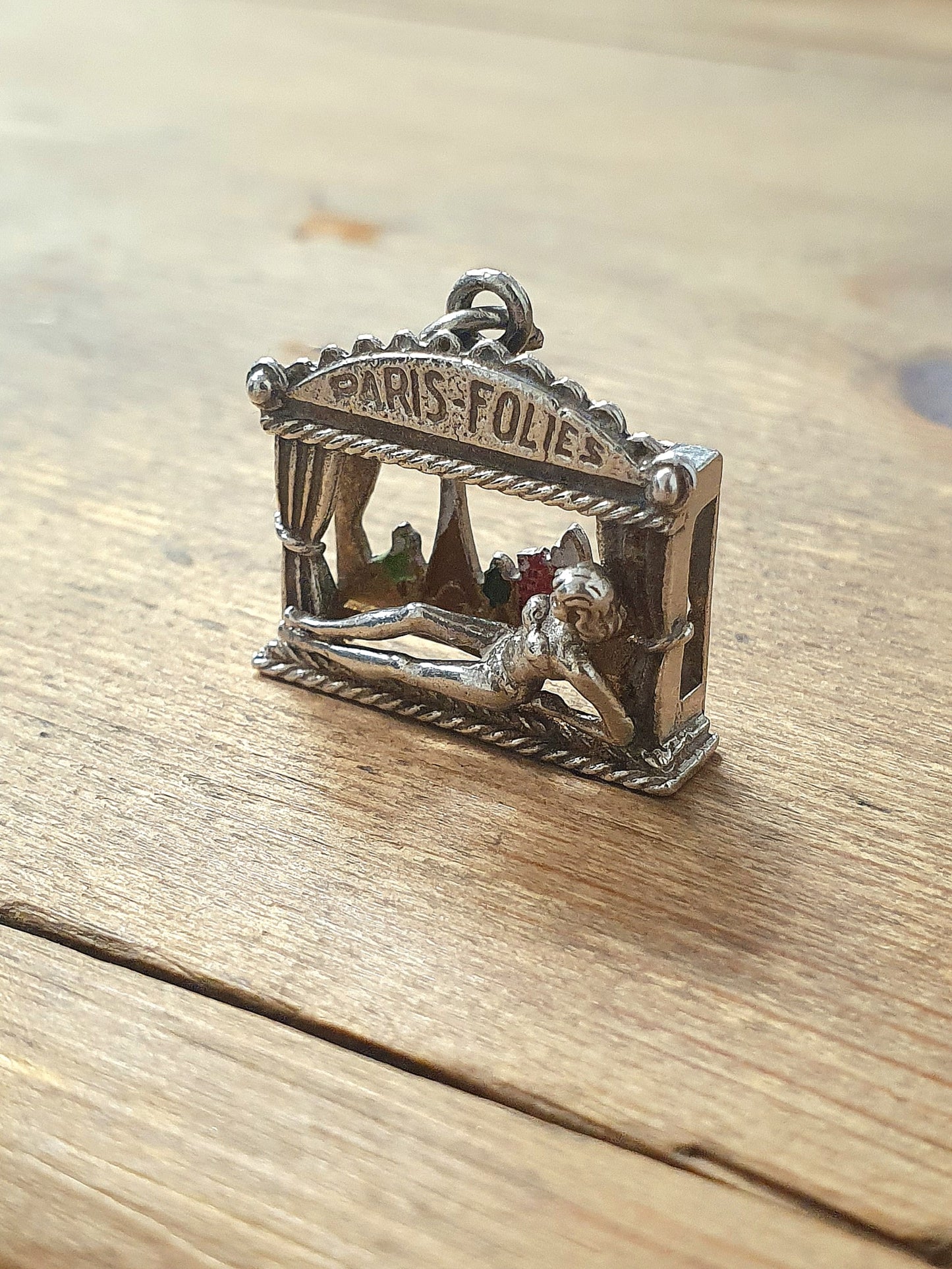 Vintage Paris Folies Silver Pendant