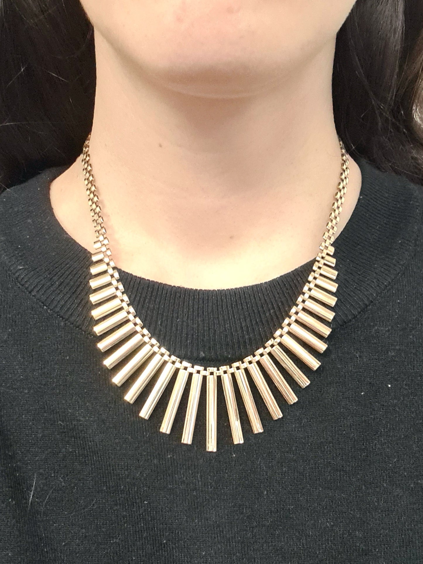 Vintage Fringe Cleopatra 9ct Gold Hallmarked Necklace