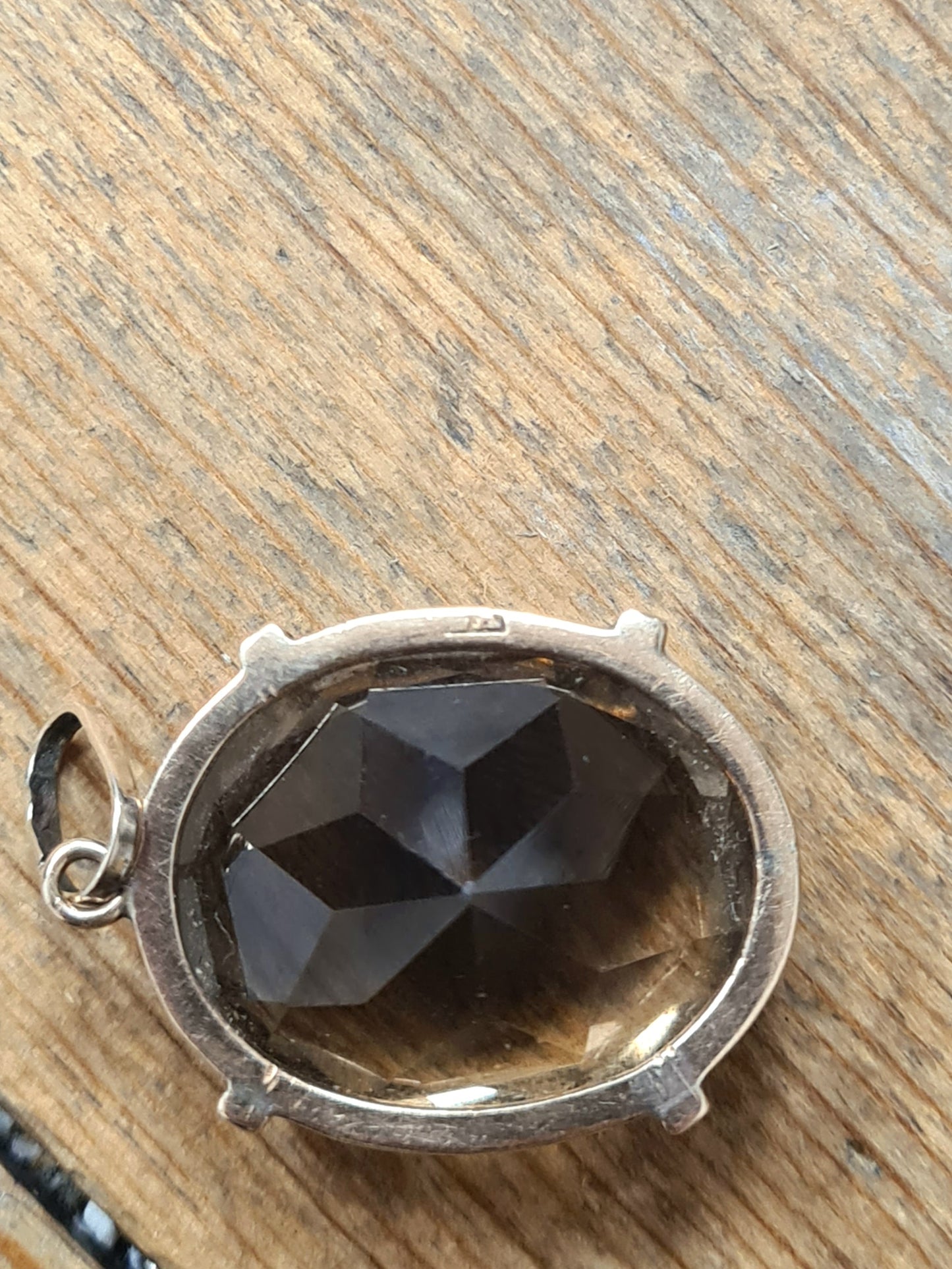 Vintage Smoky Quartz 9ct Gold Pendant