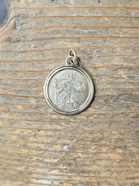 Vintage St Christopher 9ct Gold Pendant