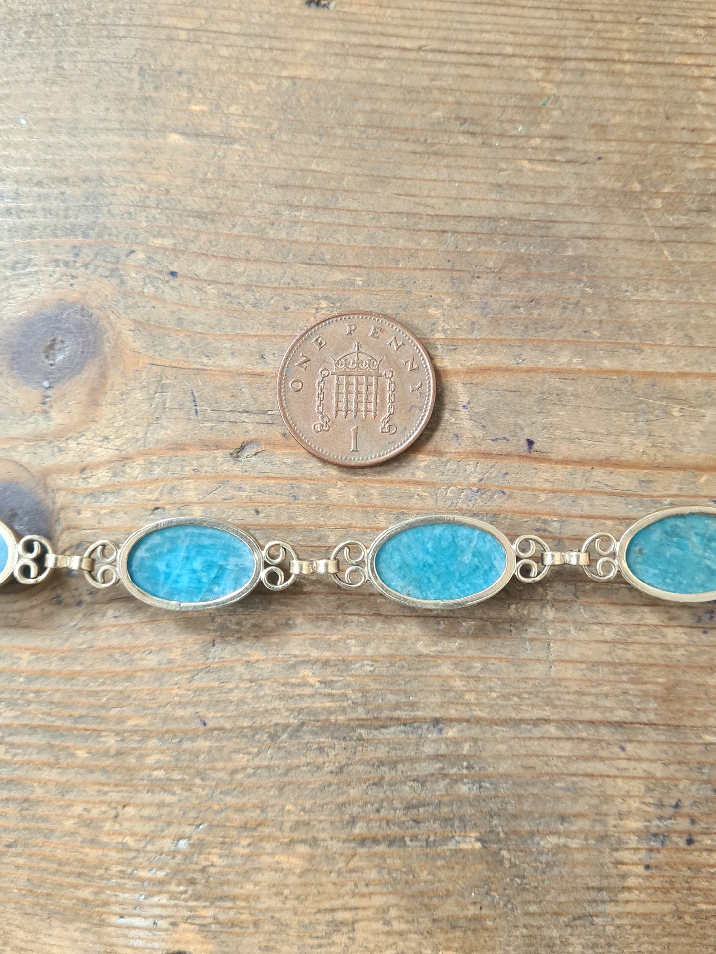 Vintage Turquoise 9ct Gold Bracelet