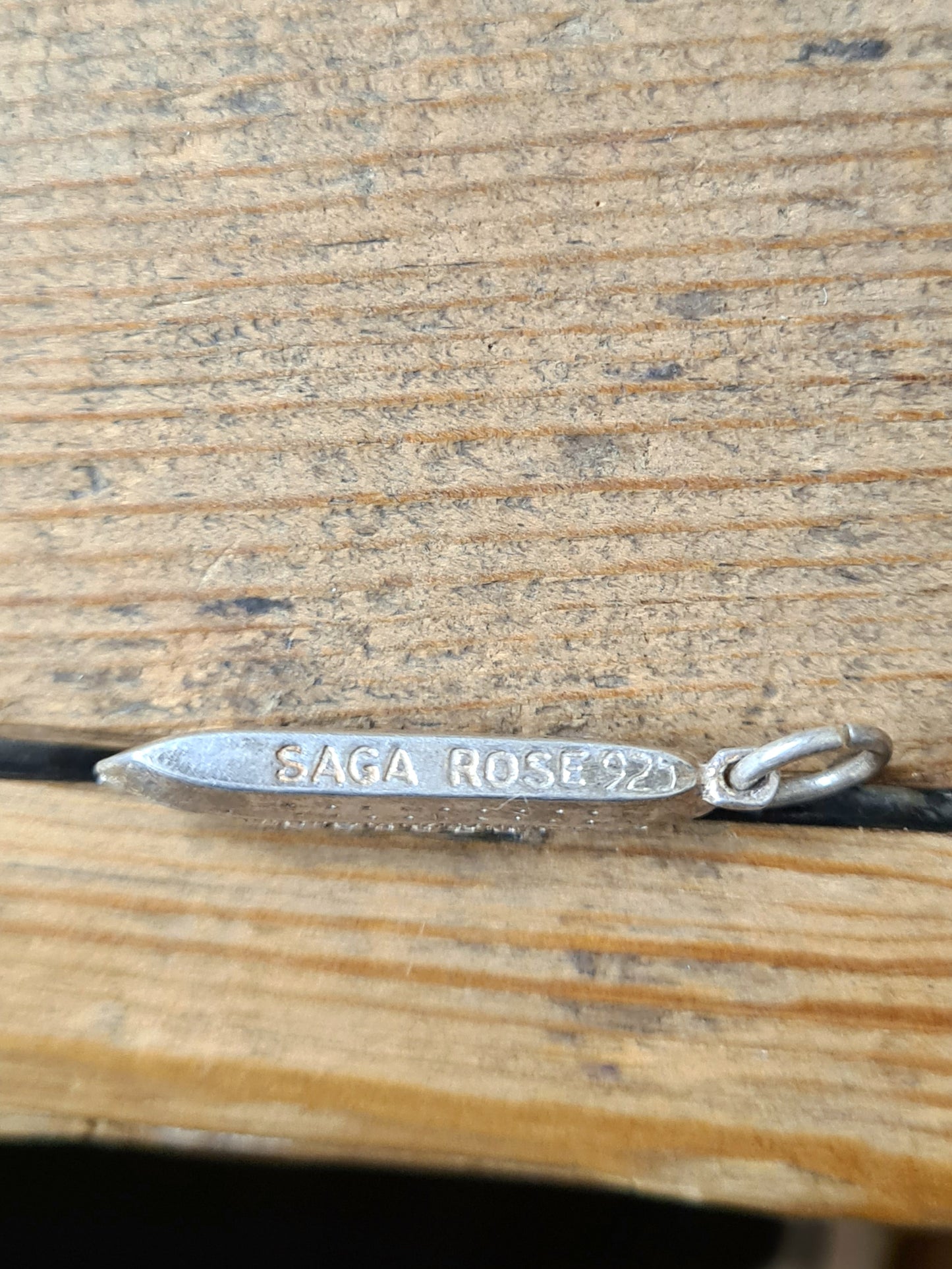 Vintage Saga Rose Ship 925 Silver Pendant