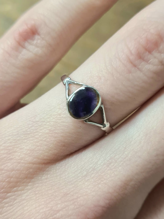 Vintage Blue John Silver Size M Ring