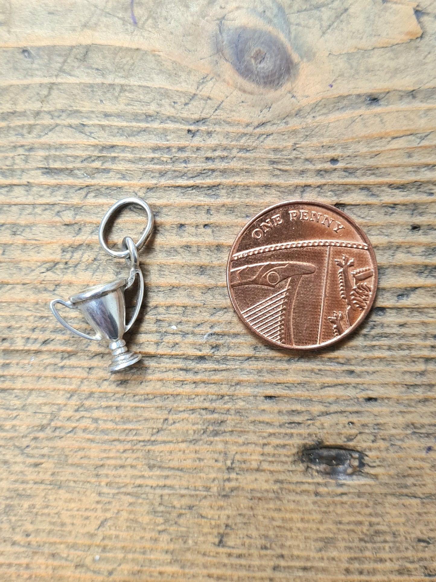 Modern Trophy Cup Hallmarked 2005 Silver Charm Pendant