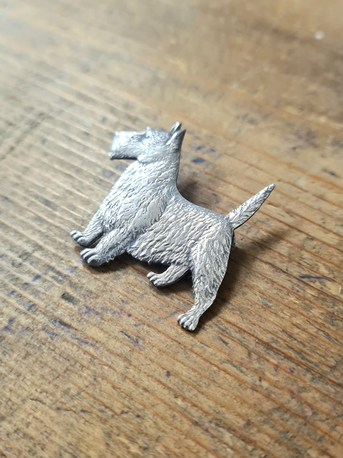 Vintage Scottie Silver Brooch