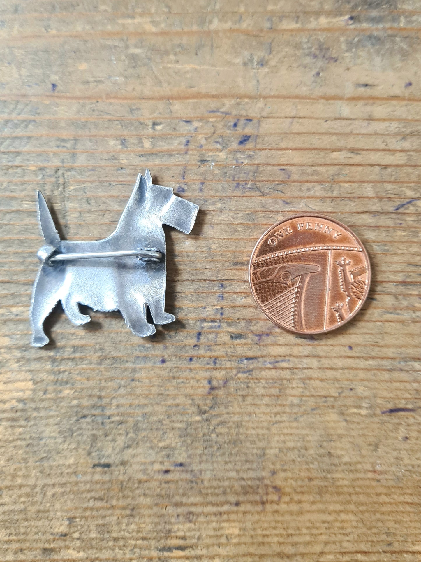 Vintage Scottie Silver Brooch