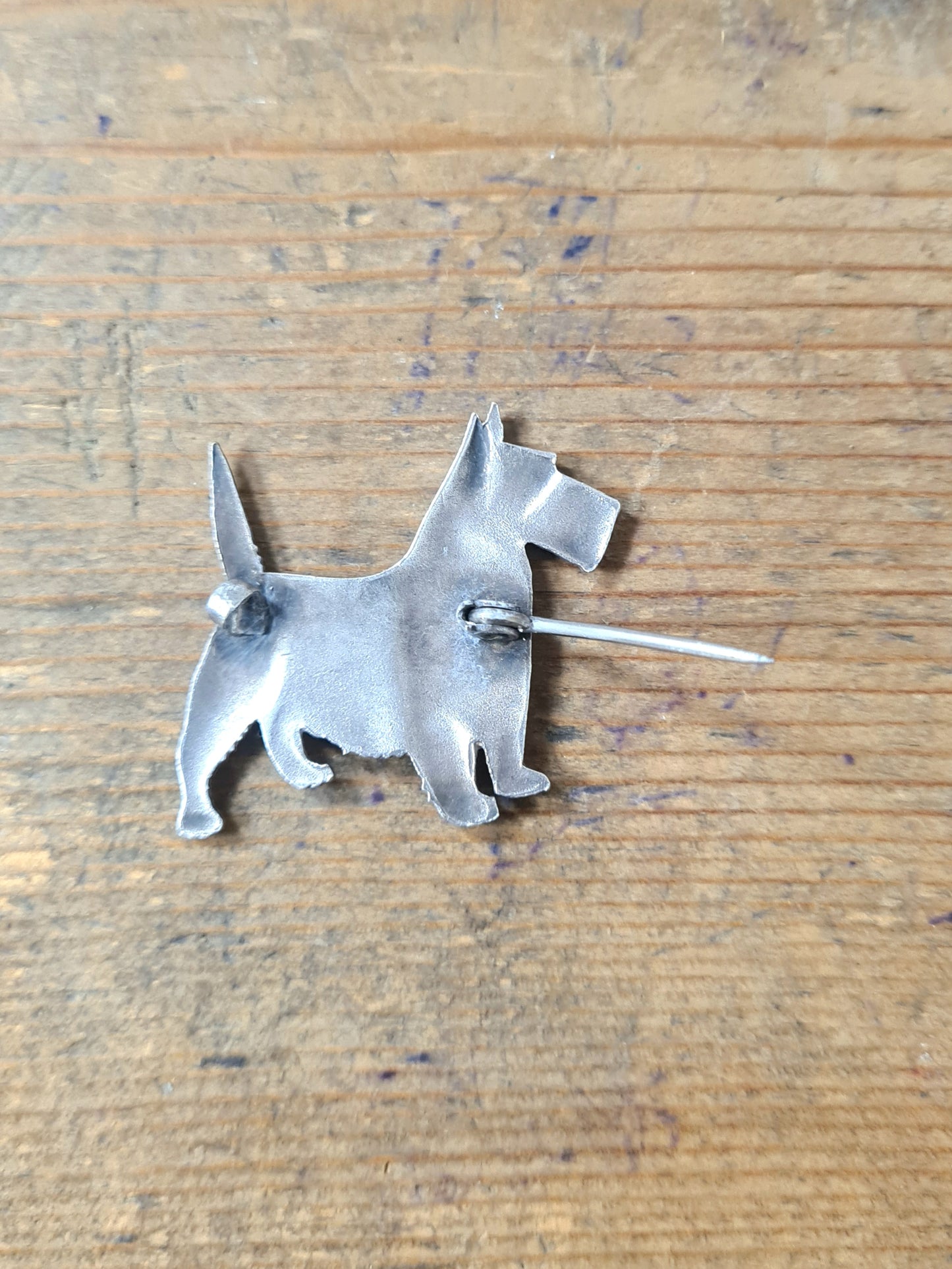 Vintage Scottie Silver Brooch