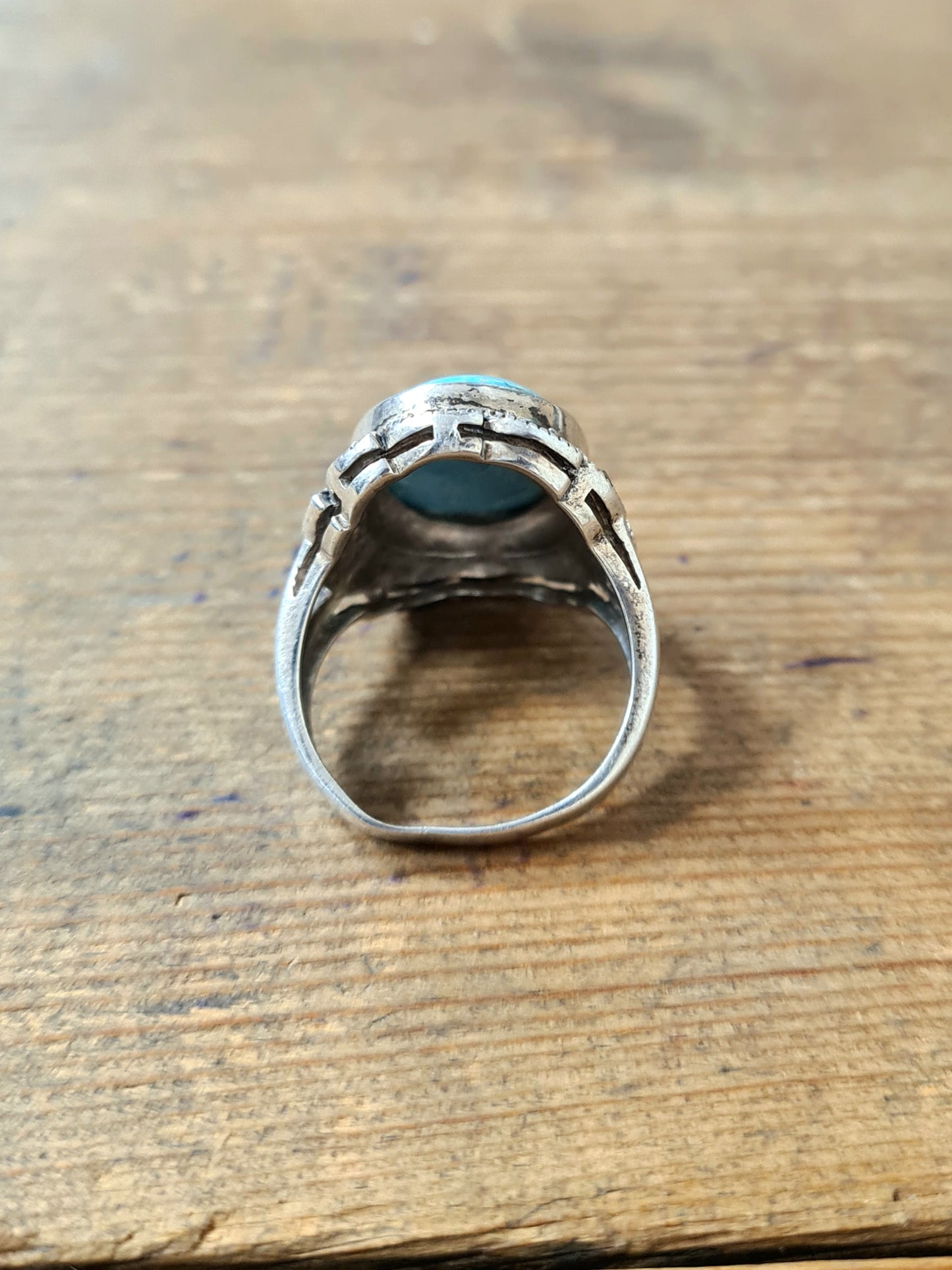 Vintage Turquoise Marcasite 925 Silver Size O Ring