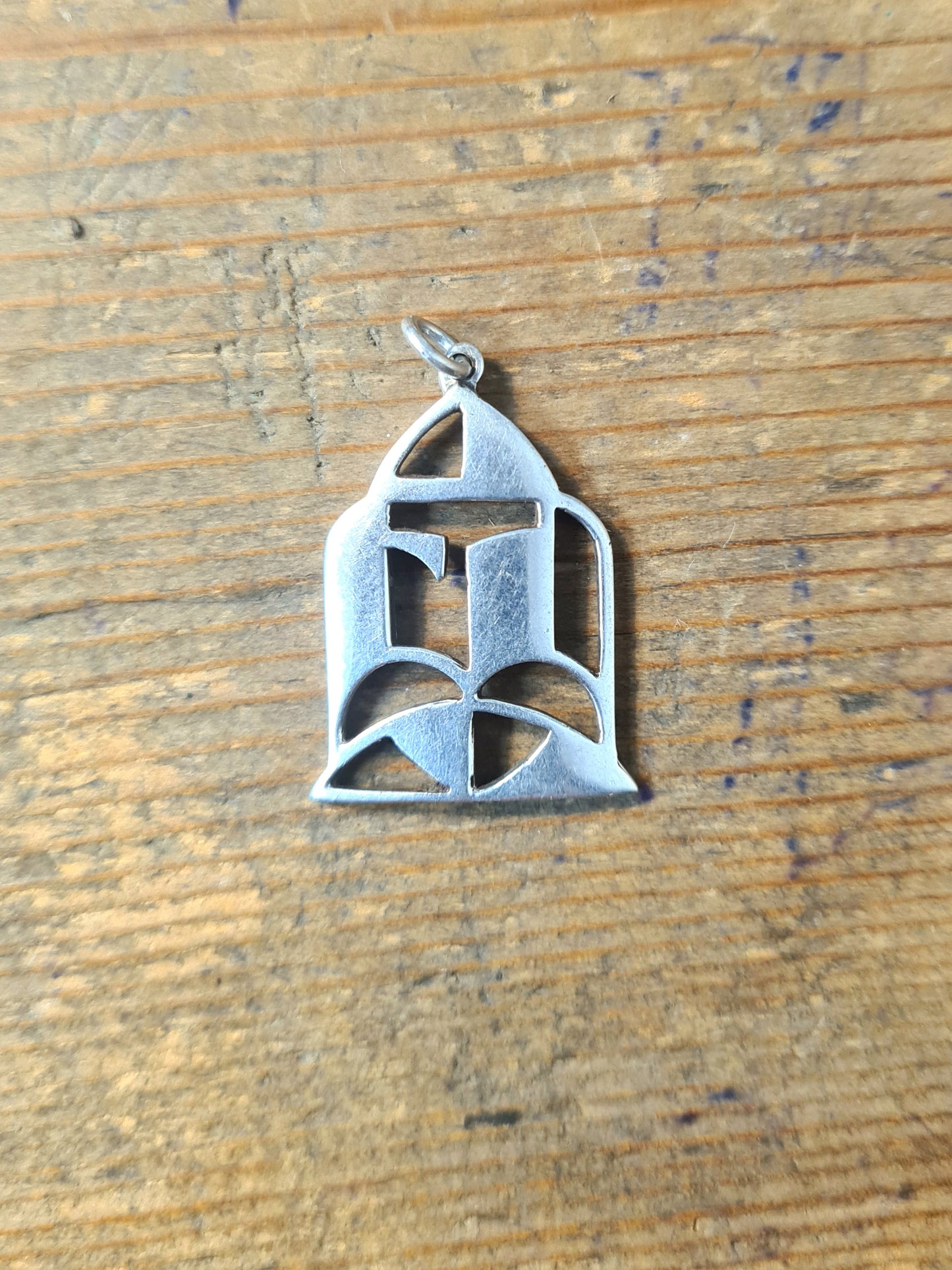 Abstract Cut Out Silver Pendant